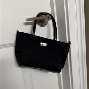 Liz Claiborne Black Tote Bag with Silver Accents